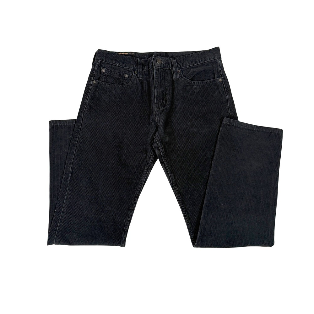 Levis 502 Regular Taper Corduroy Pants Mens W28 L30 Dark Grey Black‎ Cords